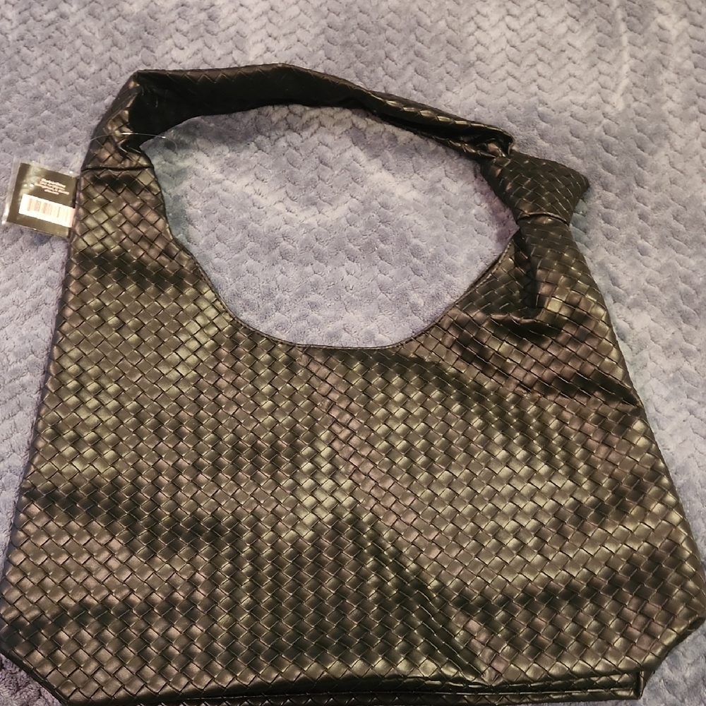 Black Woven Tote Bag